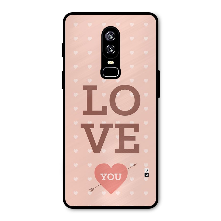 Love You Hearts Metal Back Case for OnePlus 6
