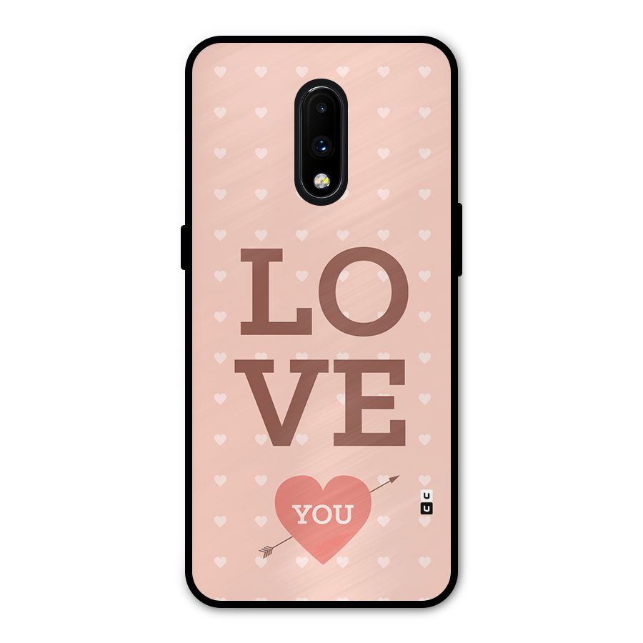 Love You Hearts Metal Back Case for OnePlus 7