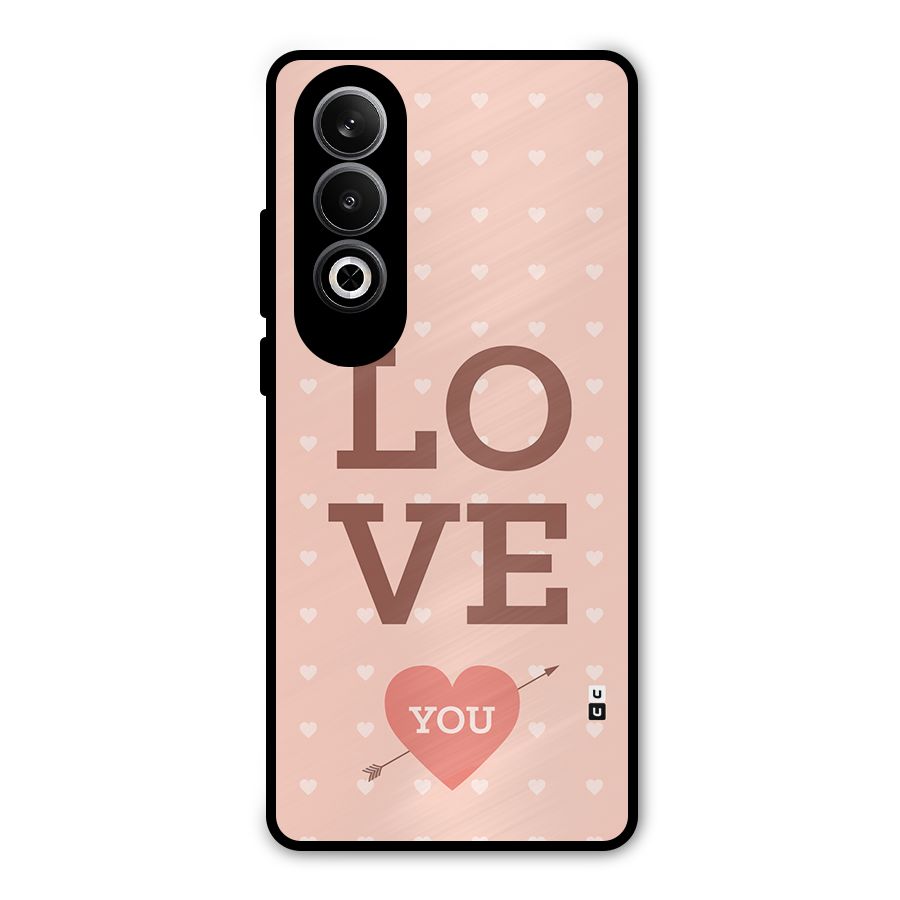 Love You Hearts Metal Back Case for OnePlus Nord CE4