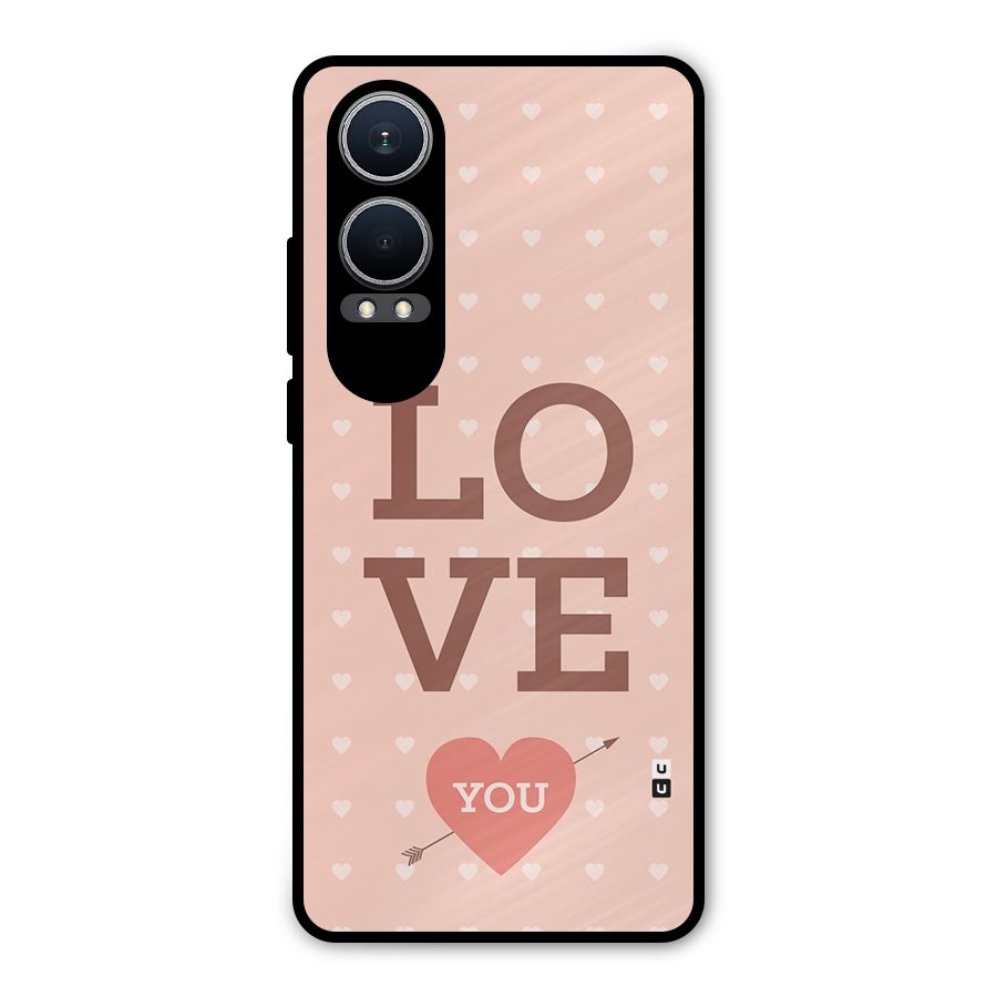 Love You Hearts Metal Back Case for OnePlus Nord CE4 Lite