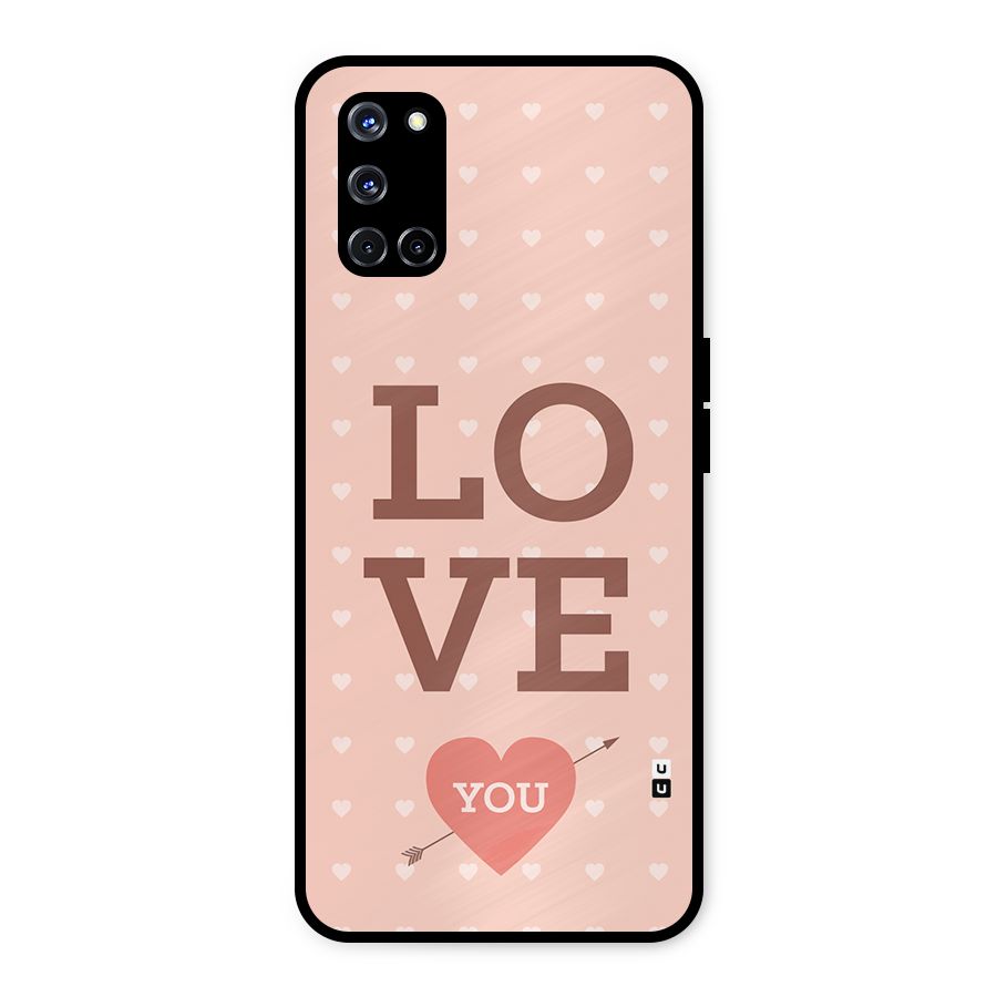 Love You Hearts Metal Back Case for Oppo A52
