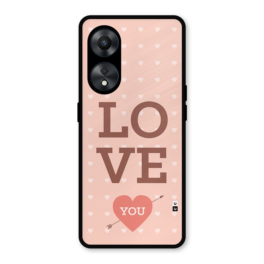 Love You Hearts Metal Back Case for Oppo A78