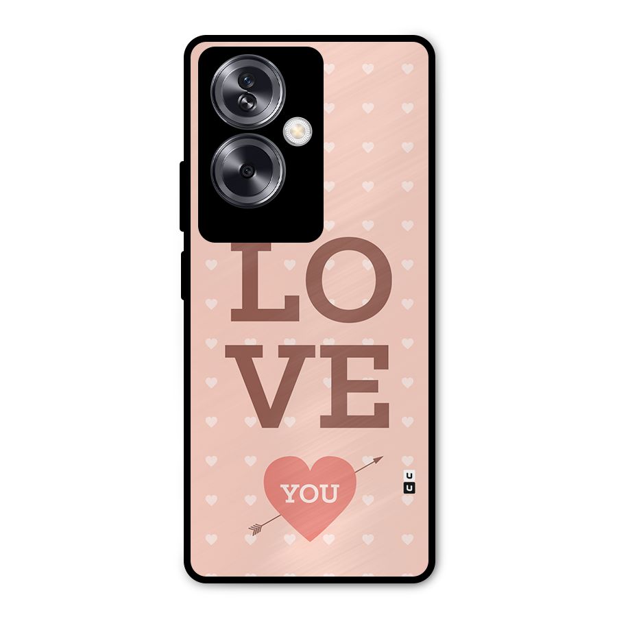 Love You Hearts Metal Back Case for Oppo A79 5G