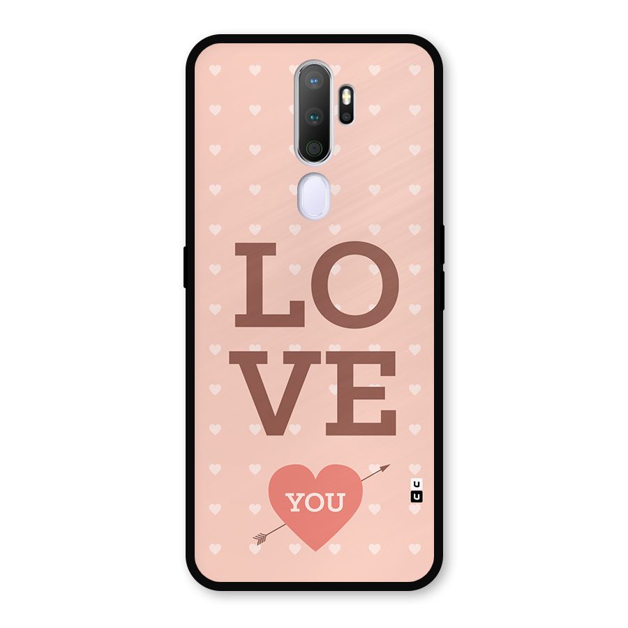 Love You Hearts Metal Back Case for Oppo A9 (2020)