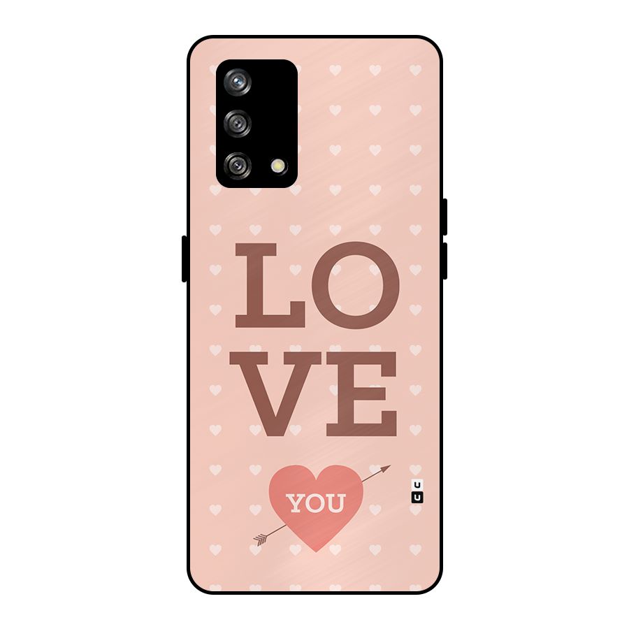 Love You Hearts Metal Back Case for Oppo F19