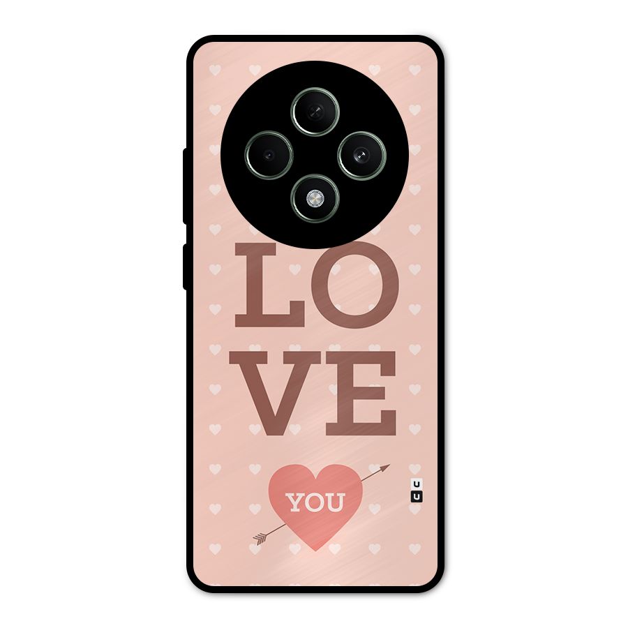 Love You Hearts Metal Back Case for Oppo F27