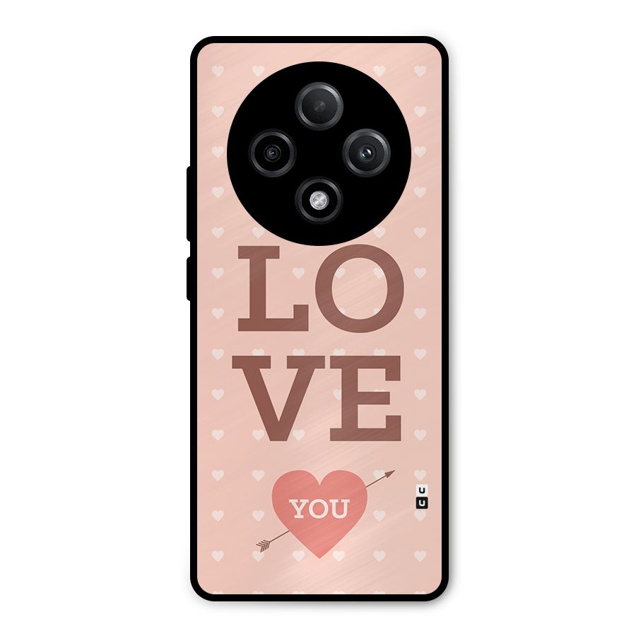 Love You Hearts Metal Back Case for Oppo F27 Pro Plus