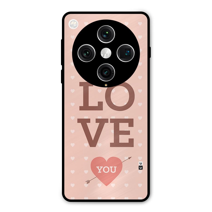 Love You Hearts Metal Back Case for Oppo Find X8 Pro