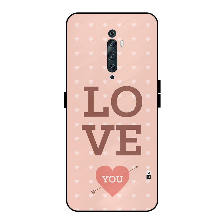 Love You Hearts Metal Back Case for Oppo Reno2 Z