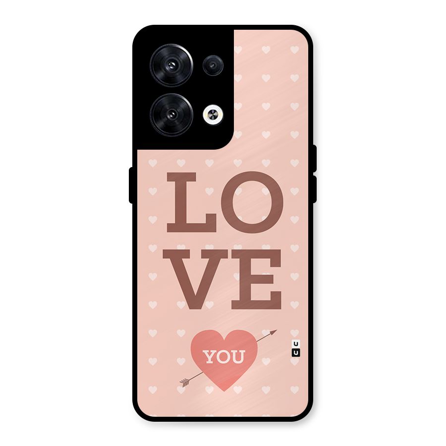 Love You Hearts Metal Back Case for Oppo Reno8 5G