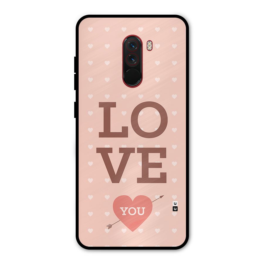 Love You Hearts Metal Back Case for Poco F1