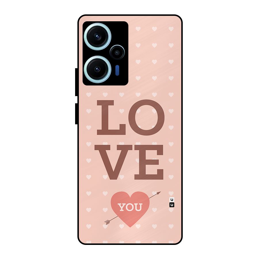 Love You Hearts Metal Back Case for Poco F5