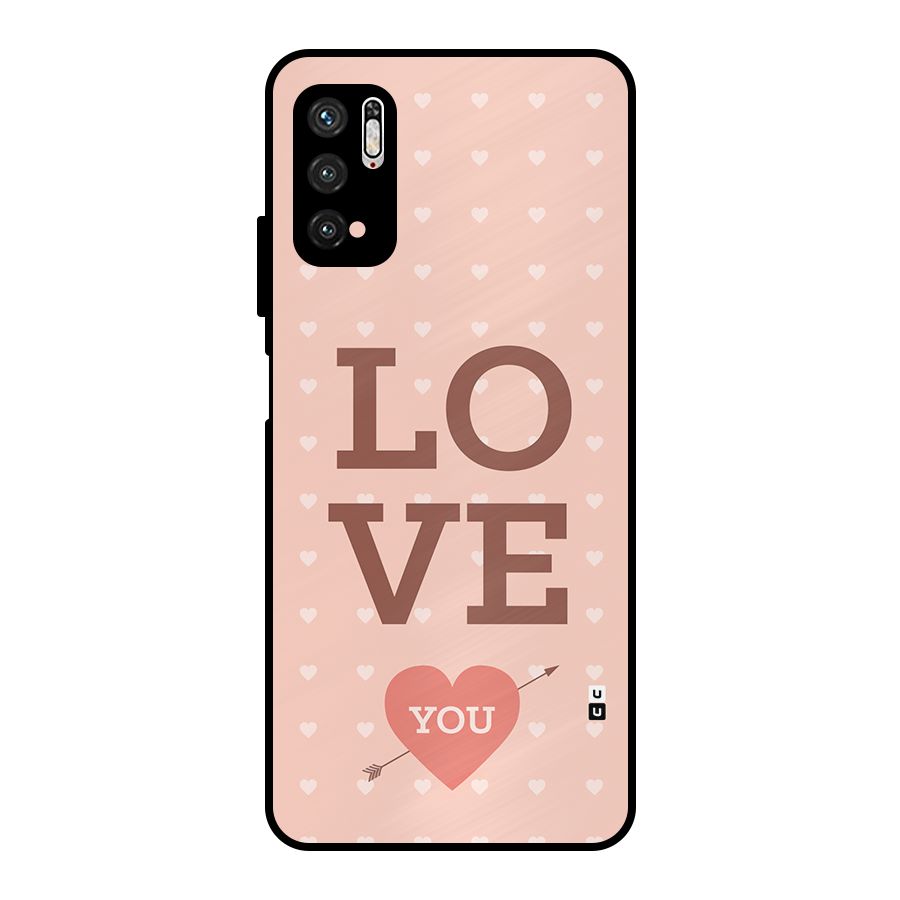 Love You Hearts Metal Back Case for Poco M3 Pro 5G