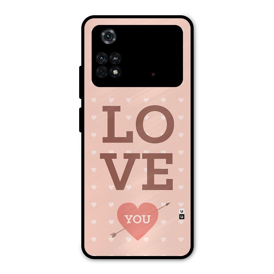 Love You Hearts Metal Back Case for Poco M4 Pro 4G