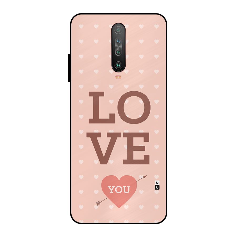 Love You Hearts Metal Back Case for Poco X2