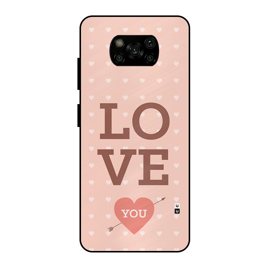 Love You Hearts Metal Back Case for Poco X3