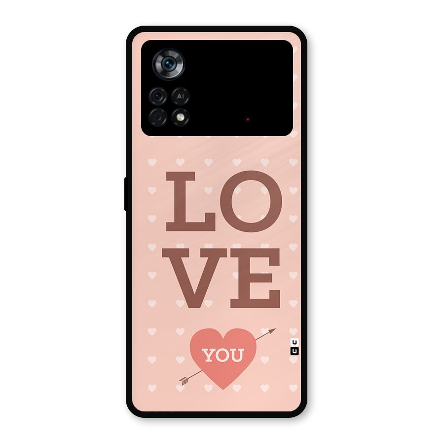 Love You Hearts Metal Back Case for Poco X4 Pro 5G