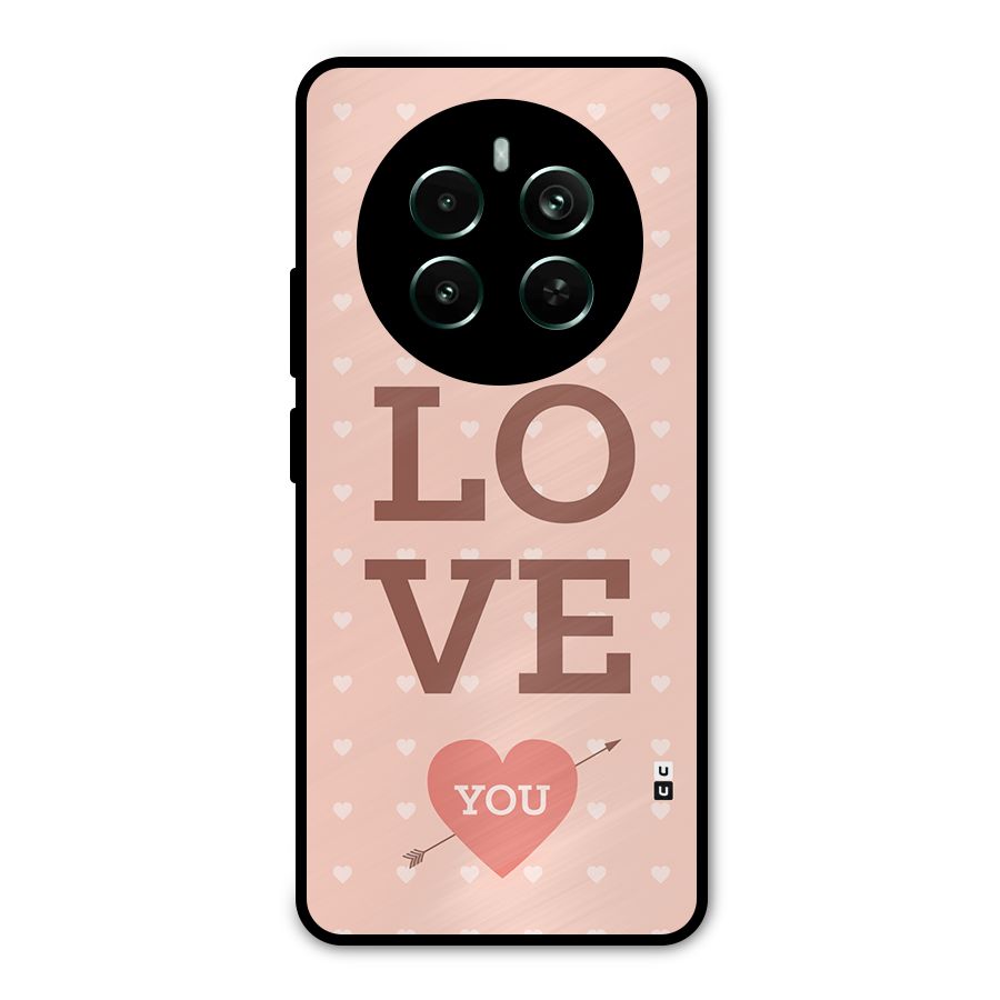 Love You Hearts Metal Back Case for Realme 12 Pro Plus