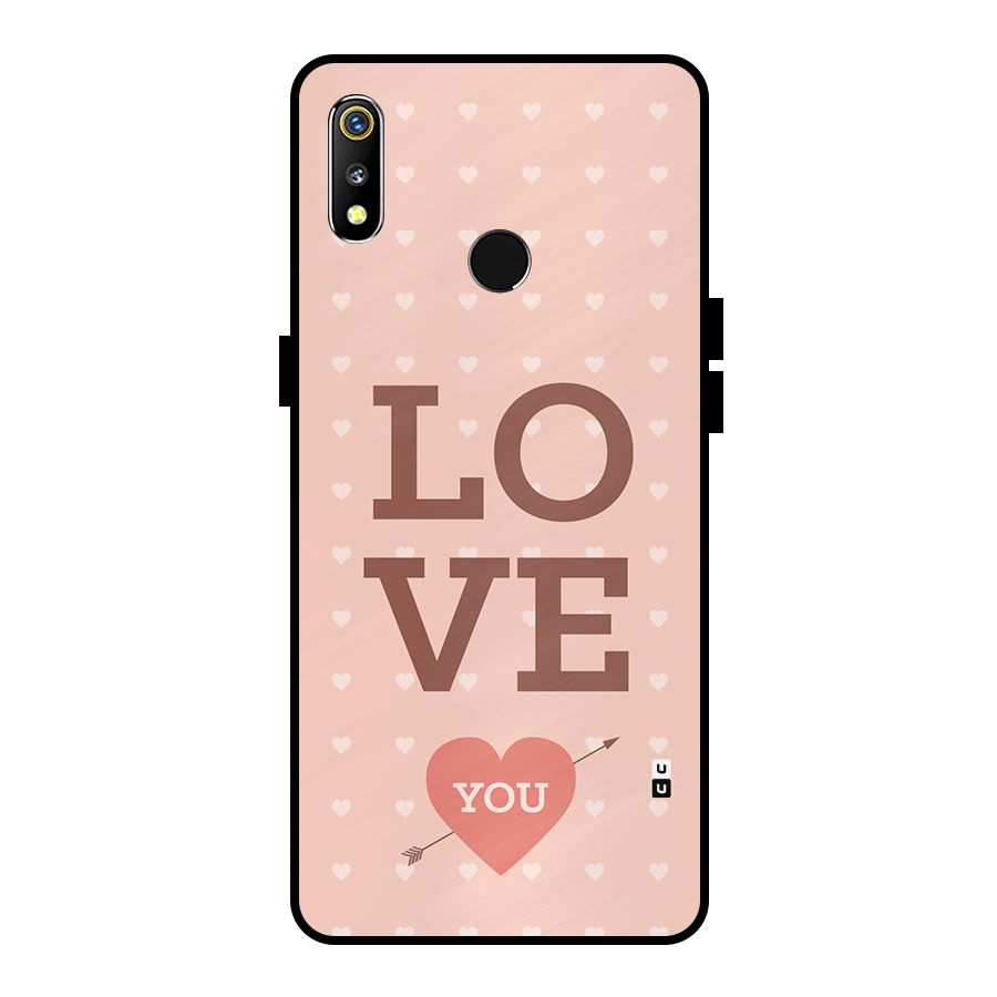Love You Hearts Metal Back Case for Realme 3i