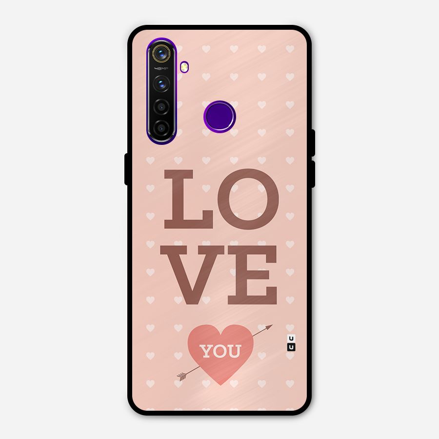 Love You Hearts Metal Back Case for Realme 5 Pro