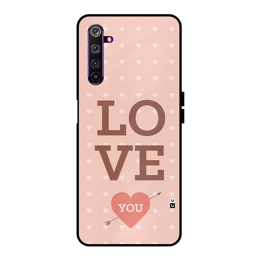Love You Hearts Metal Back Case for Realme 6 Pro