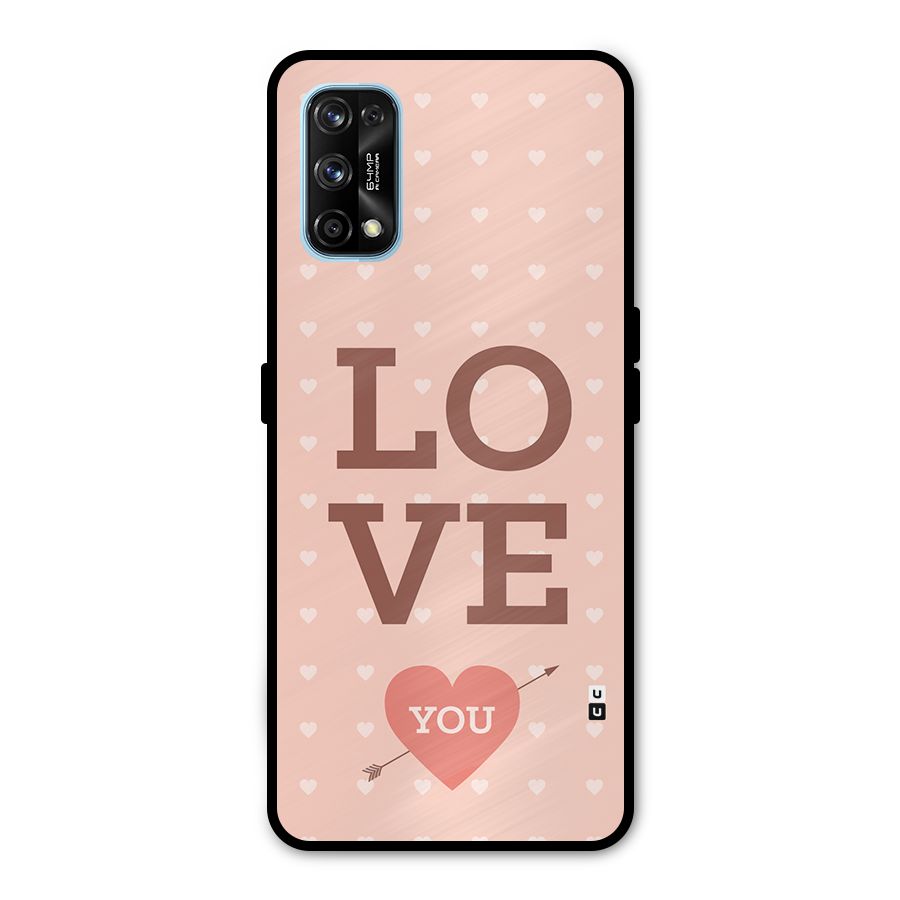 Love You Hearts Metal Back Case for Realme 7 Pro