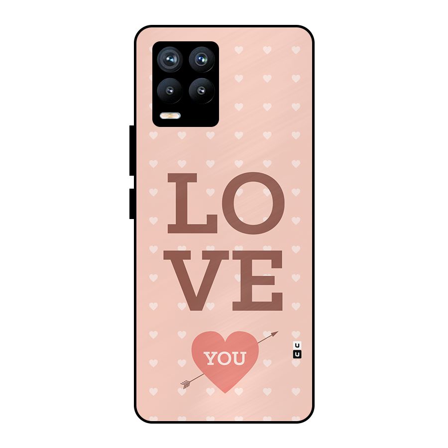 Love You Hearts Metal Back Case for Realme 8
