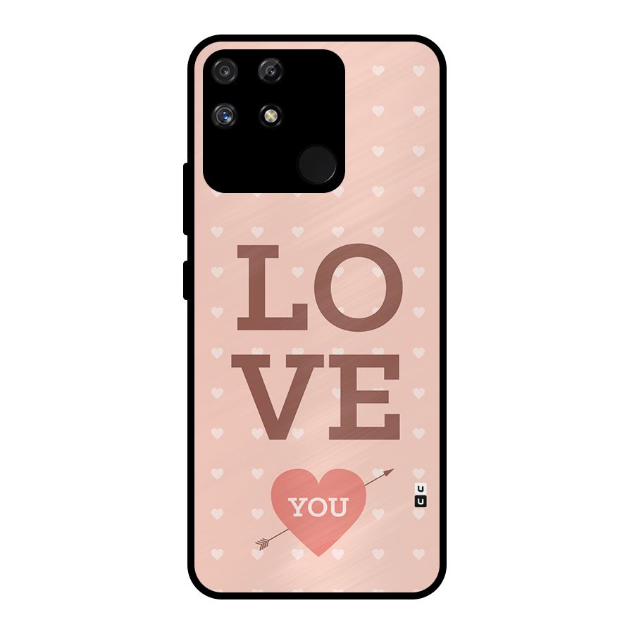 Love You Hearts Metal Back Case for Realme Narzo 50A
