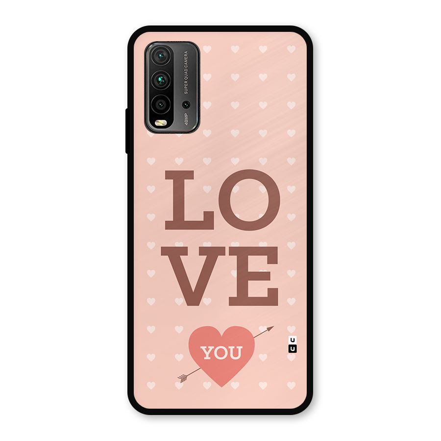 Love You Hearts Metal Back Case for Redmi 9 Power