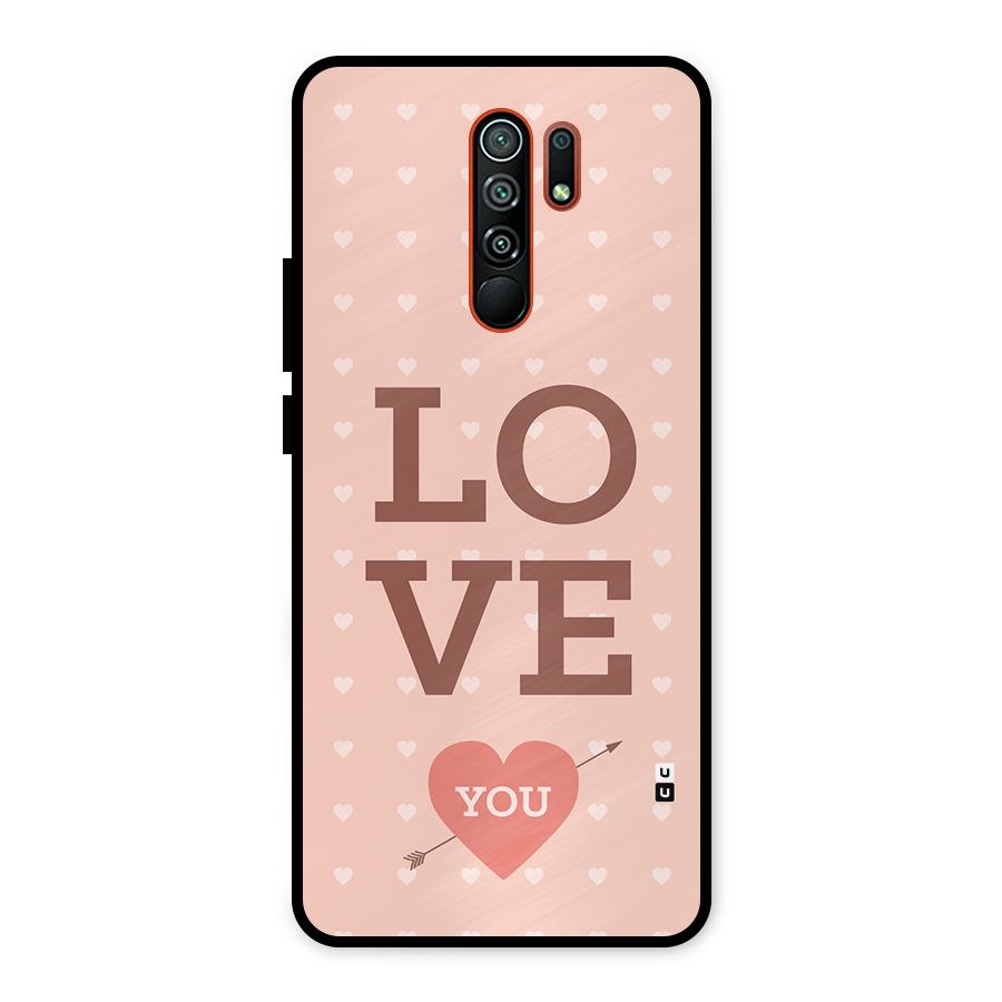 Love You Hearts Metal Back Case for Redmi 9 Prime