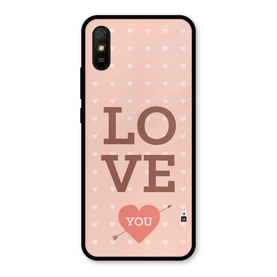 Love You Hearts Metal Back Case for Redmi 9a
