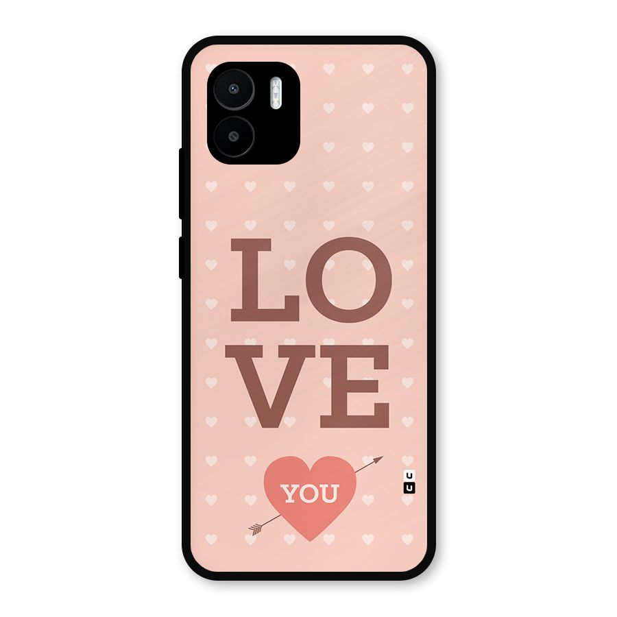 Love You Hearts Metal Back Case for Redmi A1