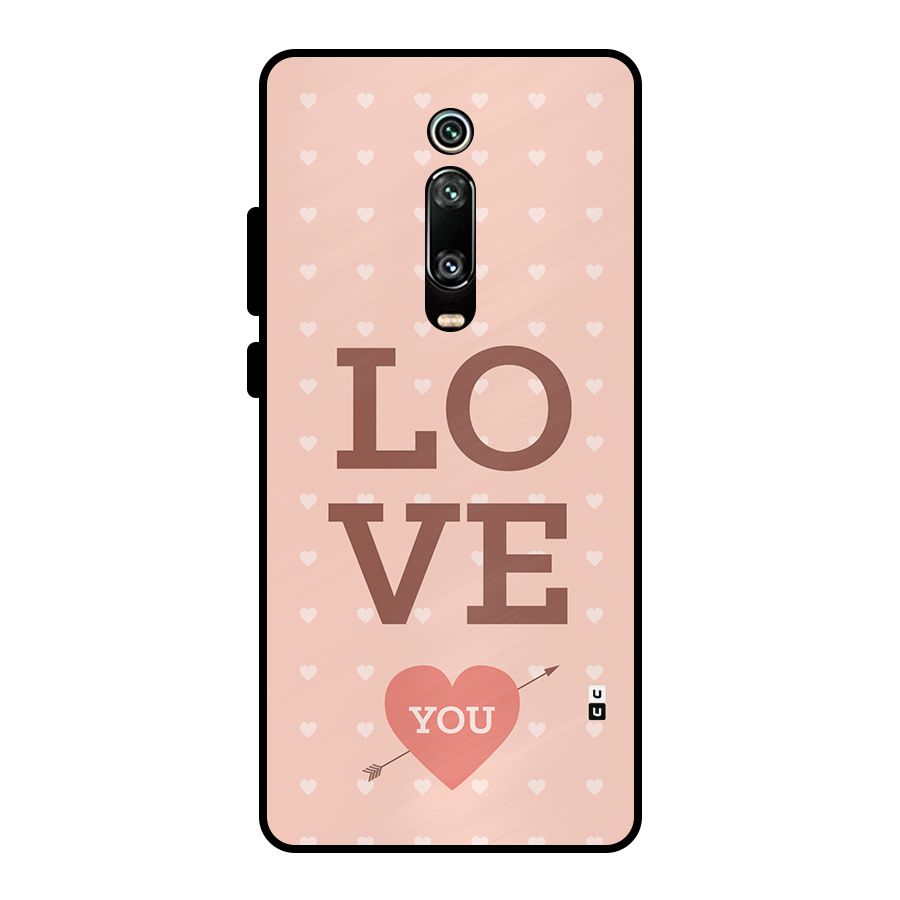 Love You Hearts Metal Back Case for Redmi K20 Pro