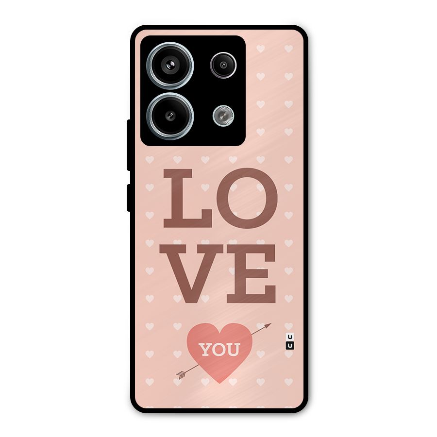 Love You Hearts Metal Back Case for Redmi Note 13 Pro 5G