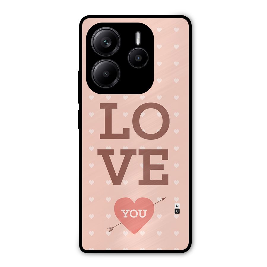 Love You Hearts Metal Back Case for Redmi Note 14 5G