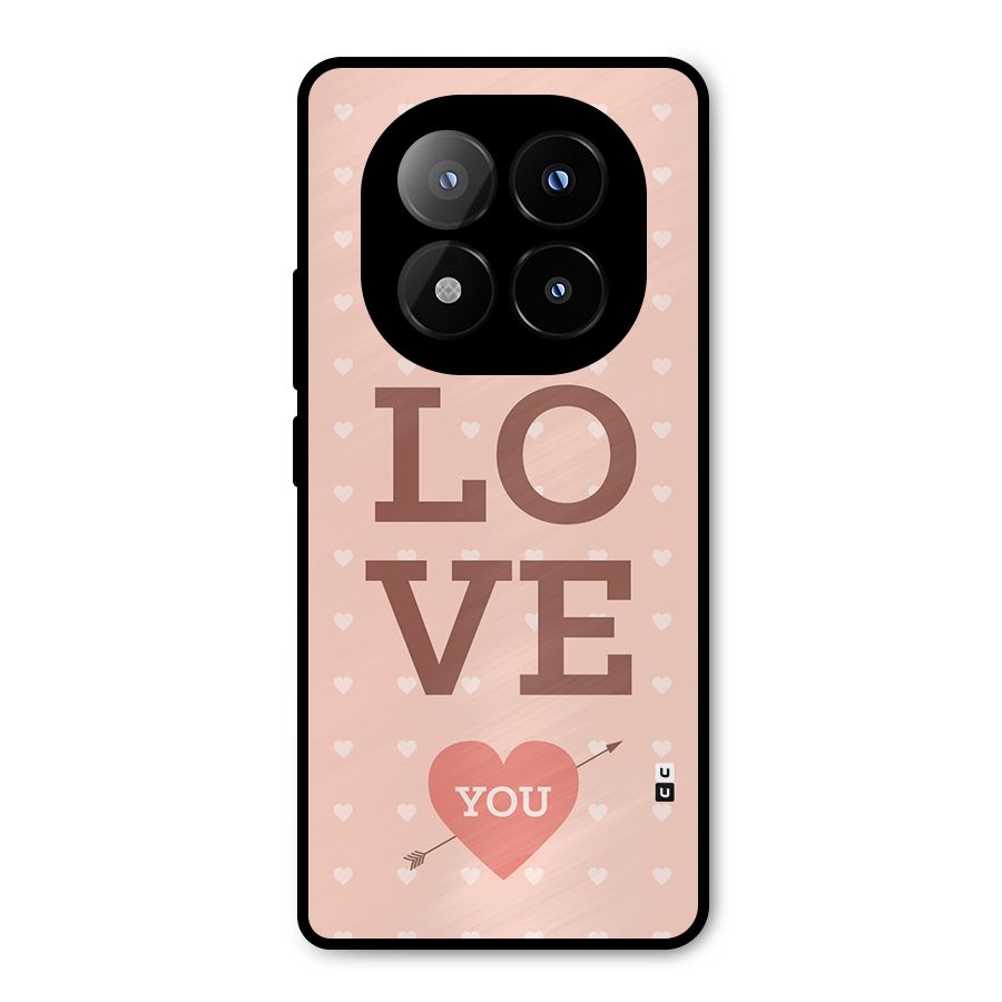 Love You Hearts Metal Back Case for Redmi Note 14 Pro Plus 5G
