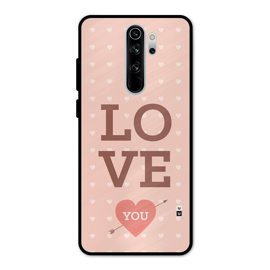 Love You Hearts Metal Back Case for Redmi Note 8 Pro