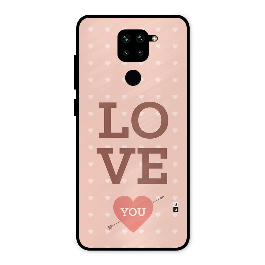 Love You Hearts Metal Back Case for Redmi Note 9
