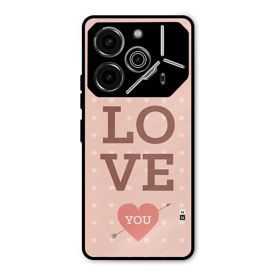 Love You Hearts Metal Back Case for Tecno Pova 6 Pro