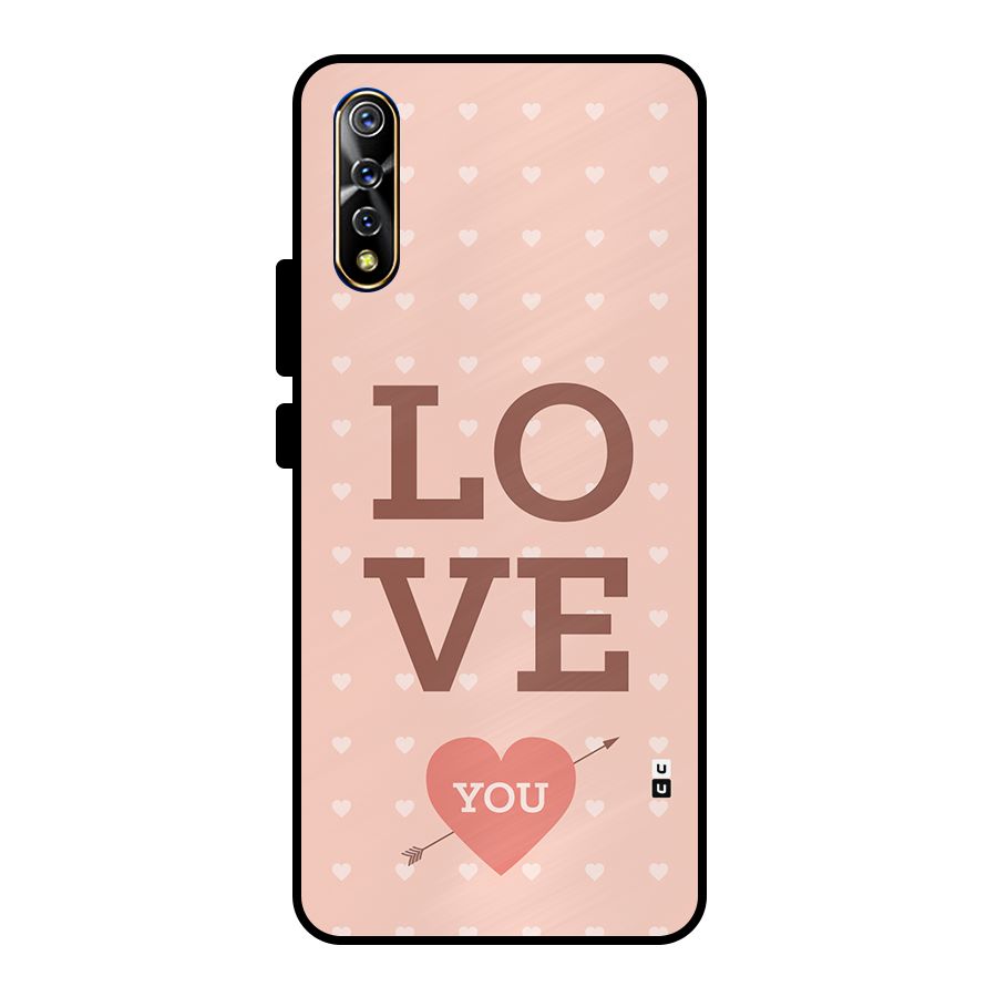 Love You Hearts Metal Back Case for Vivo S1