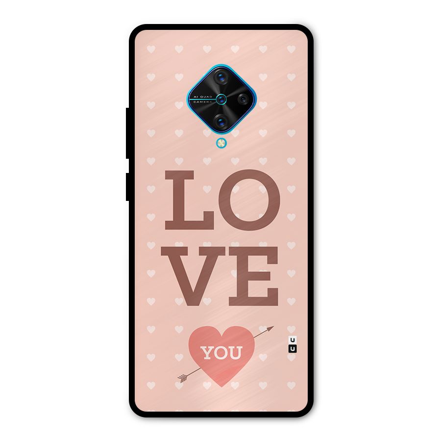Love You Hearts Metal Back Case for Vivo S1 Pro
