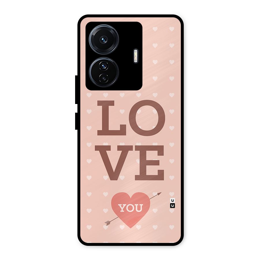 Love You Hearts Metal Back Case for Vivo T1 Pro