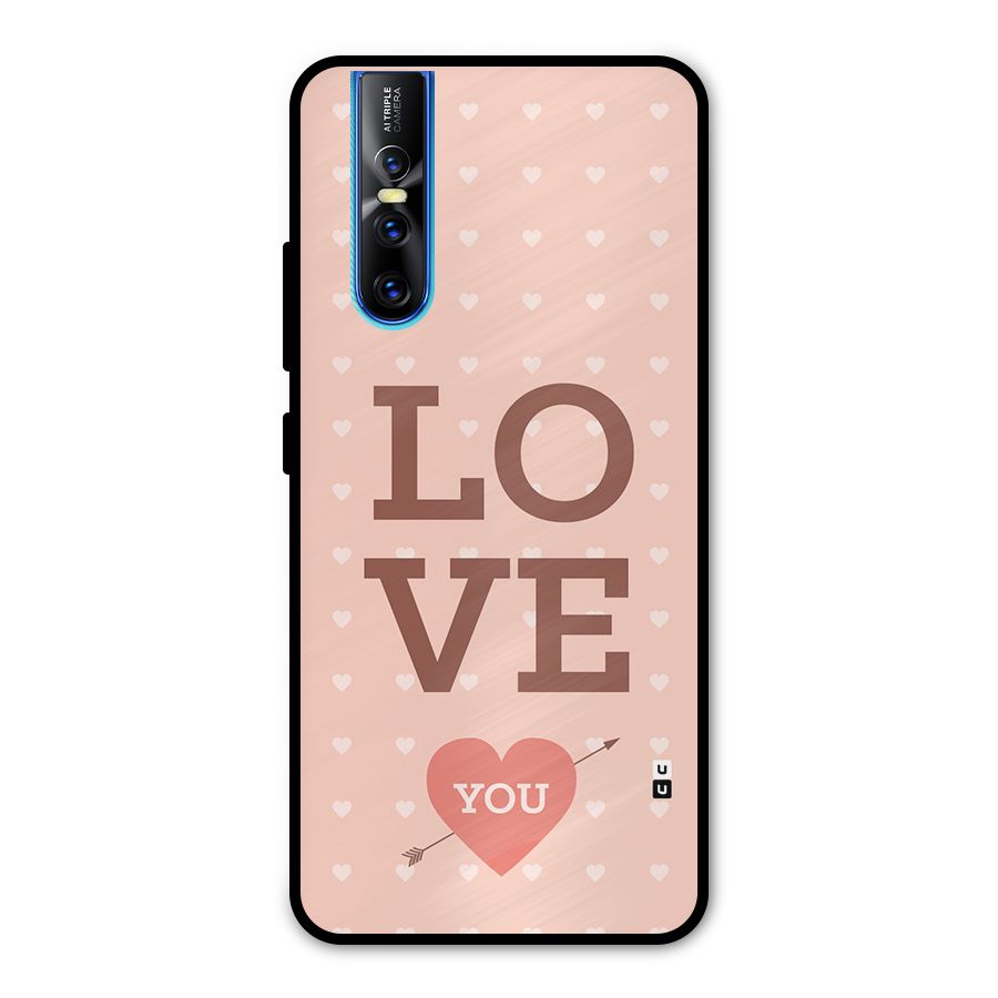 Love You Hearts Metal Back Case for Vivo V15 Pro