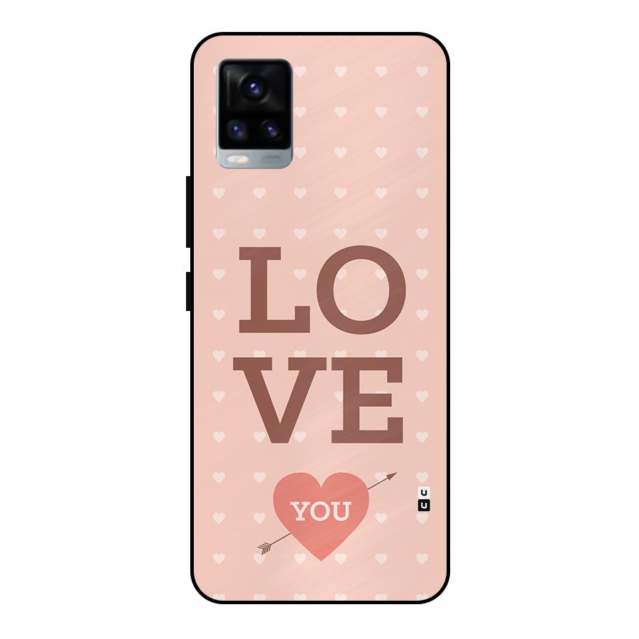 Love You Hearts Metal Back Case for Vivo V20