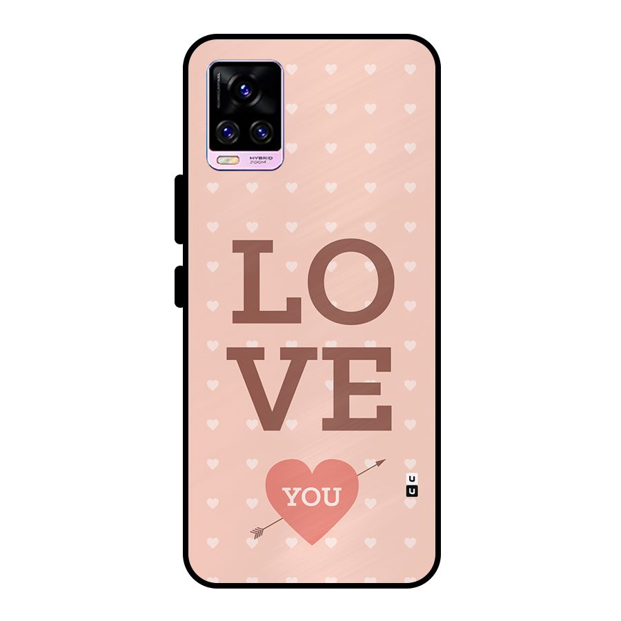 Love You Hearts Metal Back Case for Vivo V20 Pro