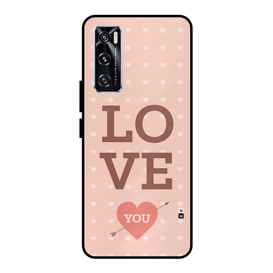 Love You Hearts Metal Back Case for Vivo V20 SE