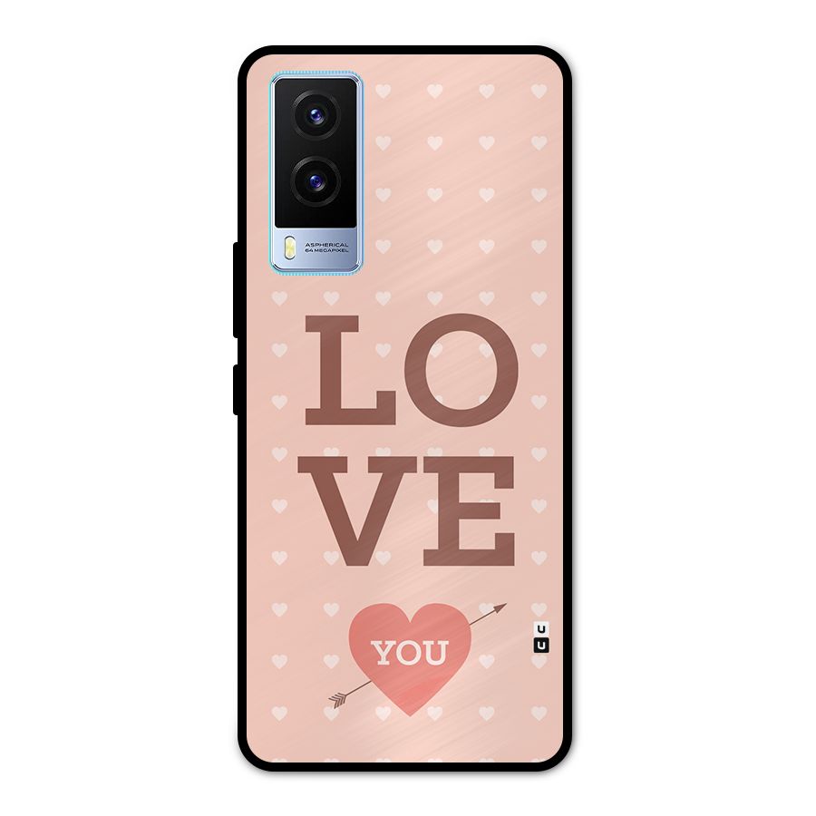 Love You Hearts Metal Back Case for Vivo V21e 5G