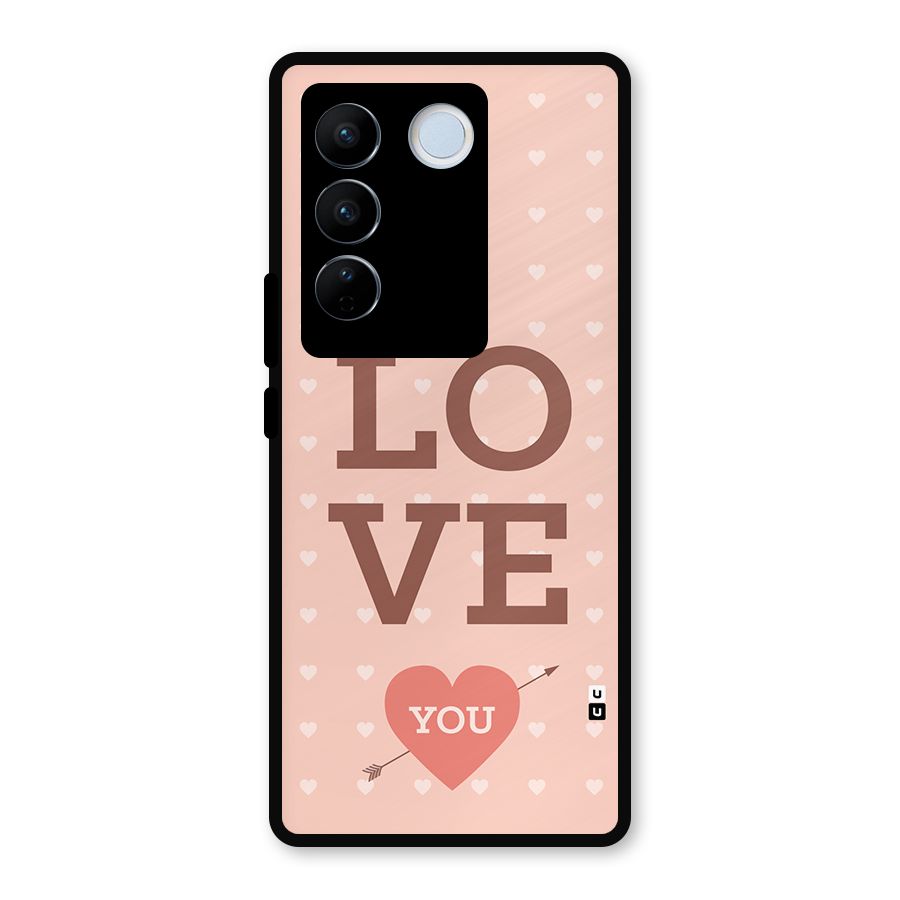 Love You Hearts Metal Back Case for Vivo V27 Pro