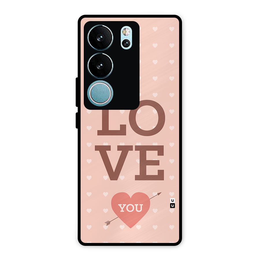 Love You Hearts Metal Back Case for Vivo V29 Pro