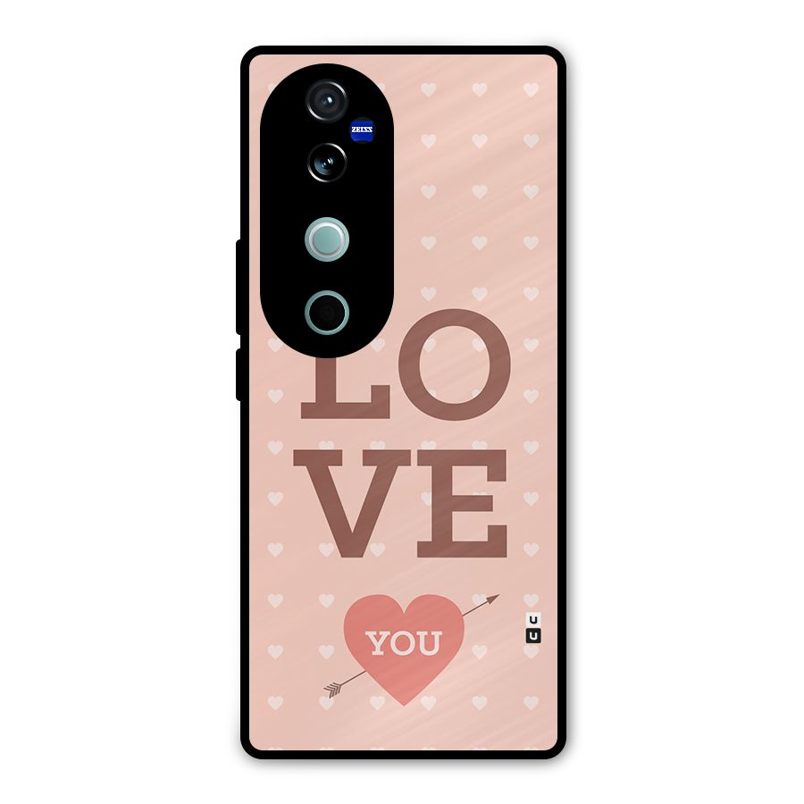 Love You Hearts Metal Back Case for Vivo V40